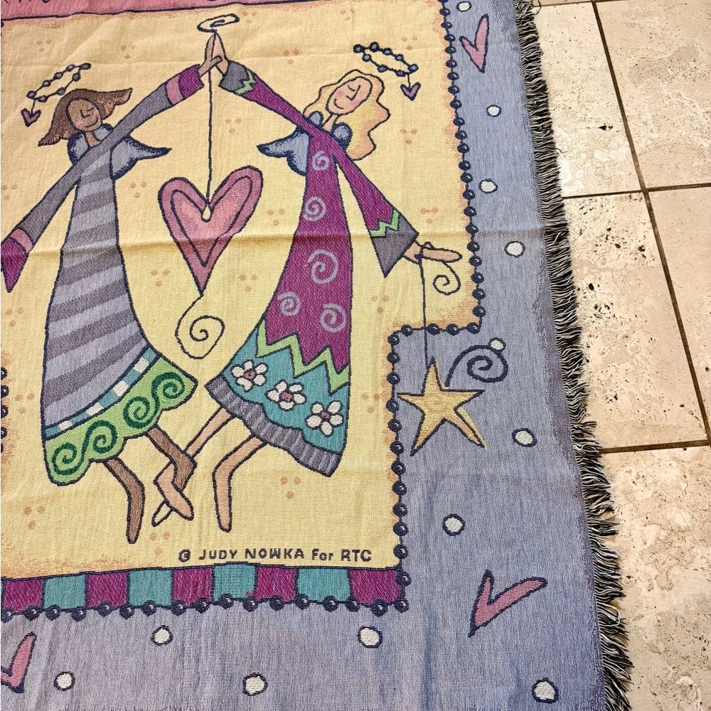 Earth Angels Tapestry Throw Blanket by Judy Norika for RTC Large 48x32 Sundays